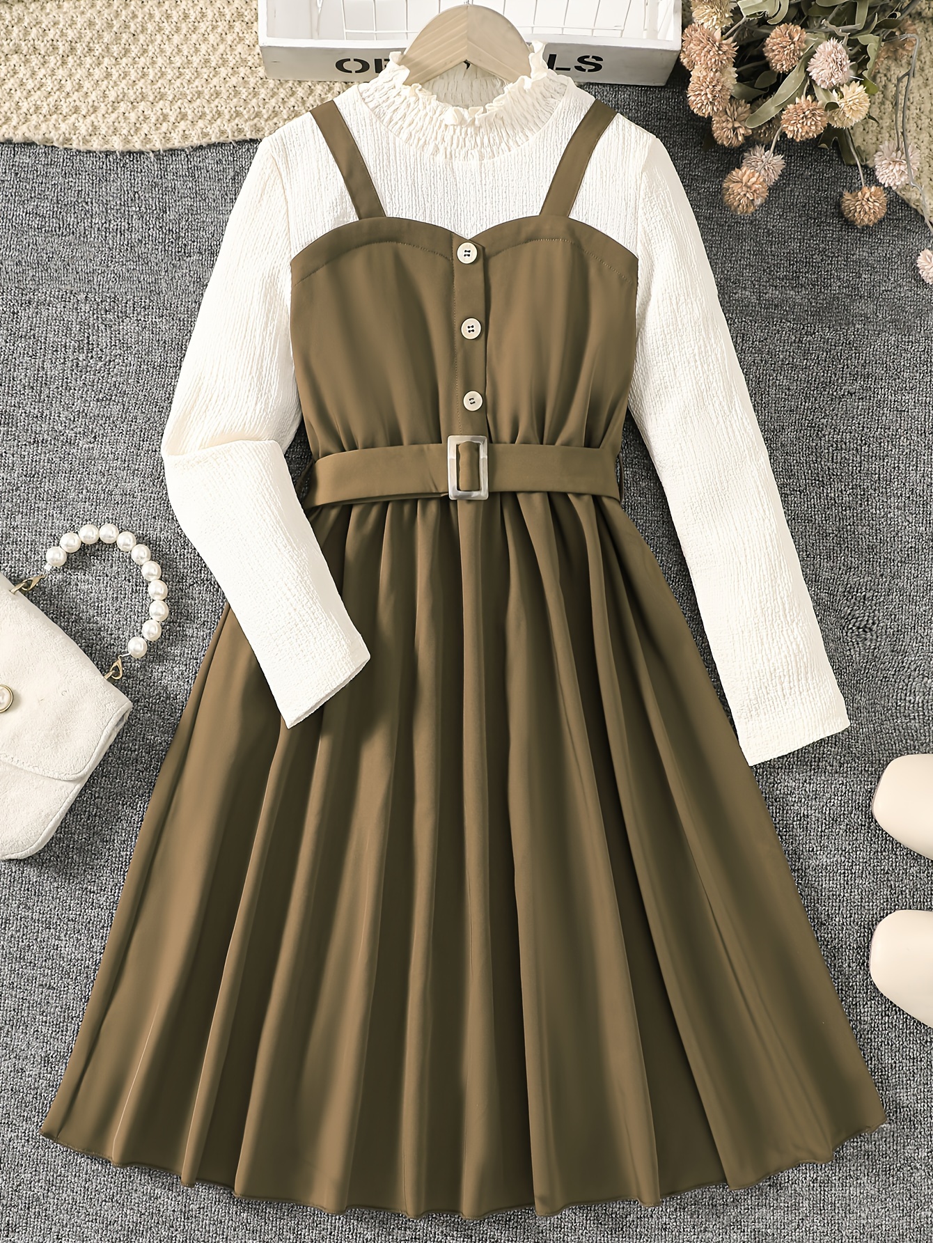 white and brown dress It All Comes Together Brown Striped Dress – Shop the Mint main image 1