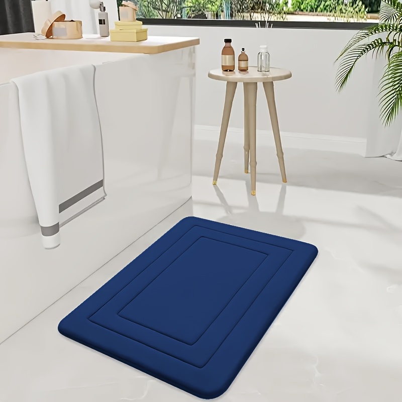 TEMU Herringbone-patterned Bathroom Anti-slip Mat, Thickened Memory Foam With Rebound For , Bathroom Door Mat, Absorbent Shower Mat