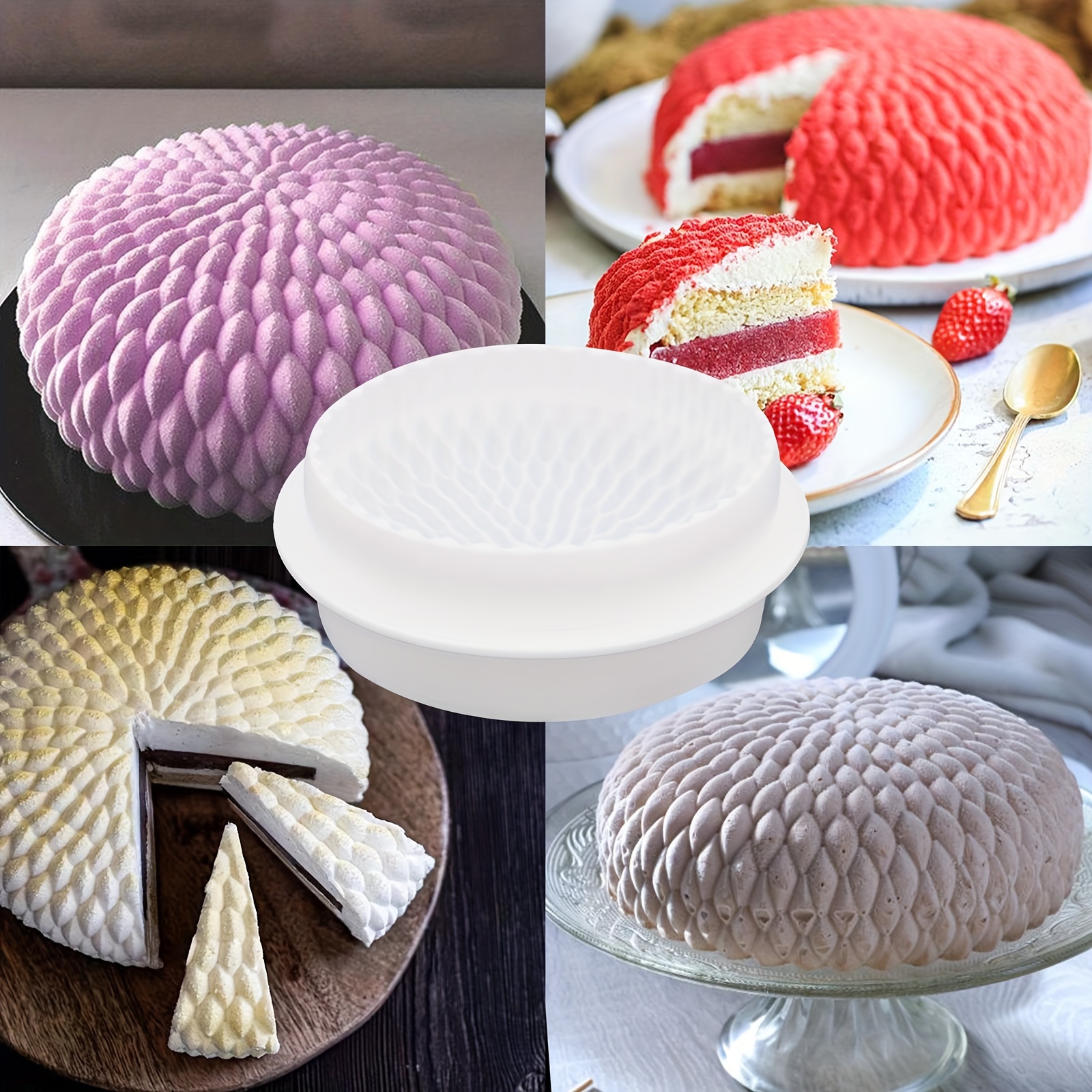 

Large Round Silicone Flower Cake Mold - Perfect For Diy Cakes And Baking - Ideal For Pudding And Cake - Meatsy French Dessert Silicone Mold - Kitchen Tools