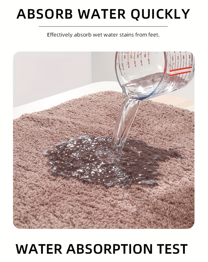 1pc ultra soft plush bathroom toilet mat non slip super absorbent machine washable solid color with u shaped contour for     and support ideal for bathroom and washroom use bathroom mat Product details 9
