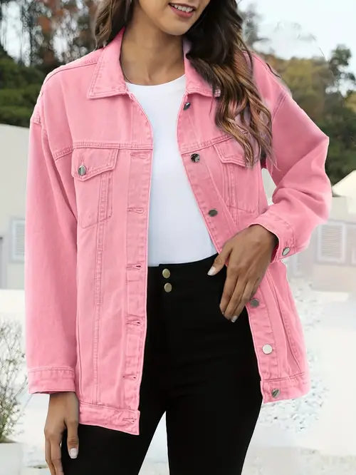 womens fashion oversized long sleeve long denim jacket jean biker coat
