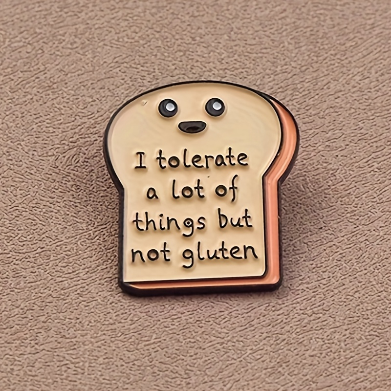 

Vintage-style Gluten-free Enamel Pin Brooch, Alloy Construction, "i Things Gluten" Message, Humorous Accessory For Food Allergy Awareness