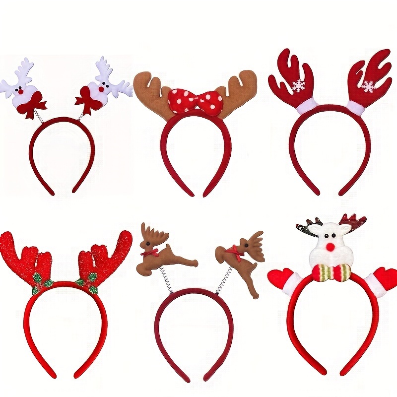 

6- Christmas Headbands - Assorted & , For Parties, Booths & , Christmas & New , Plastic & , ,