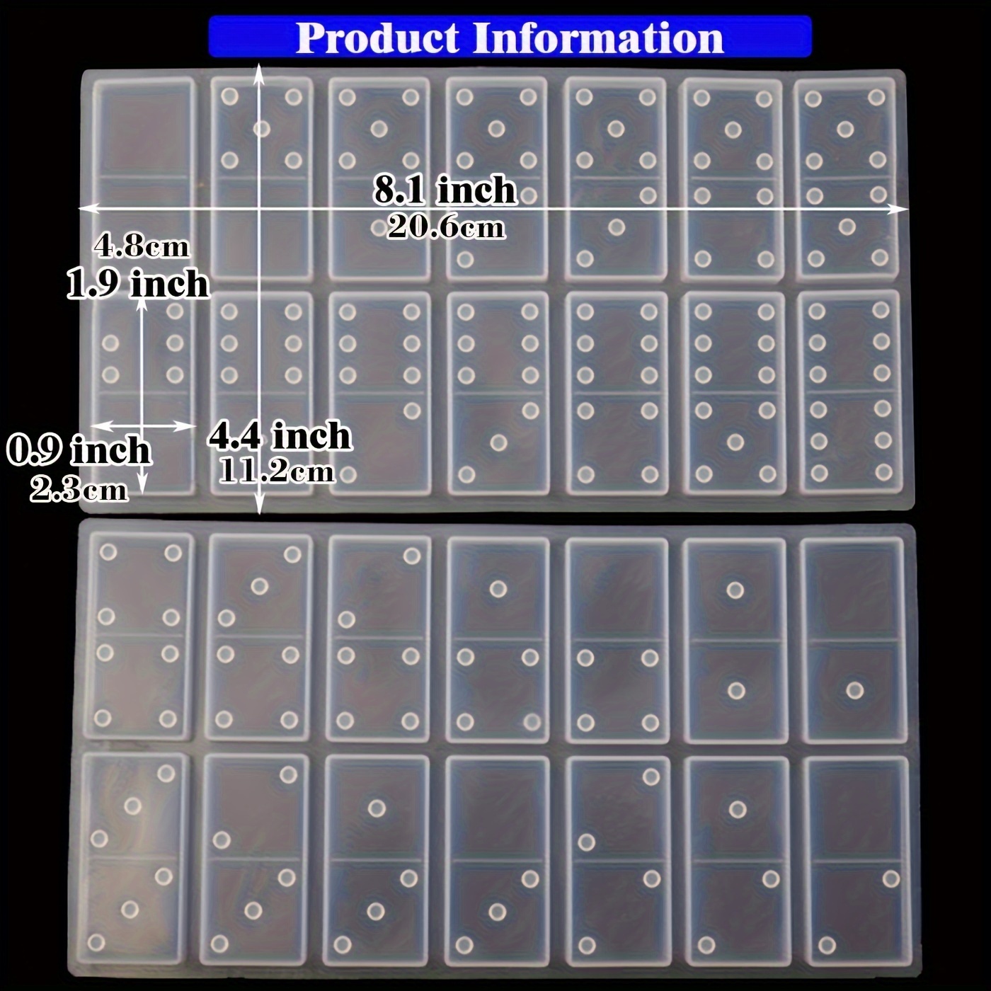 Image of 2pcs-domino Resin Mold, Double 6 Domino Epoxy Resin Mold Standard Size, 28 Silicone Mold For Epoxy Resin Casting Glossy Mold, Resin, Glossy And Scratch-free And Durable