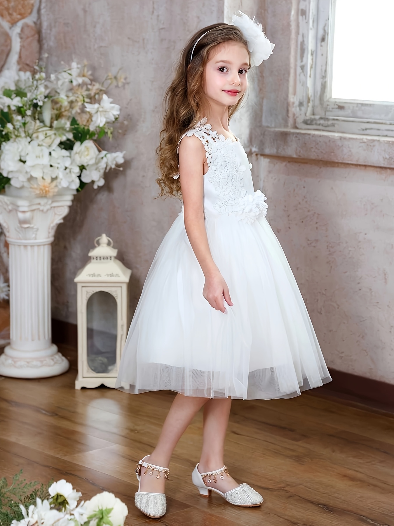 open lace back dress First Communion Party Decor, God Bless Personalized Backdrop, Floral P   Iconica Design