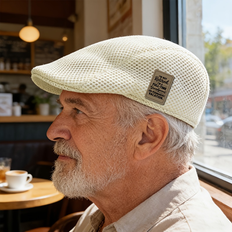 Summer Mesh Flat Top Duckbill Hat Retro Fashion Men's Thin Breathable Sunshade Hat