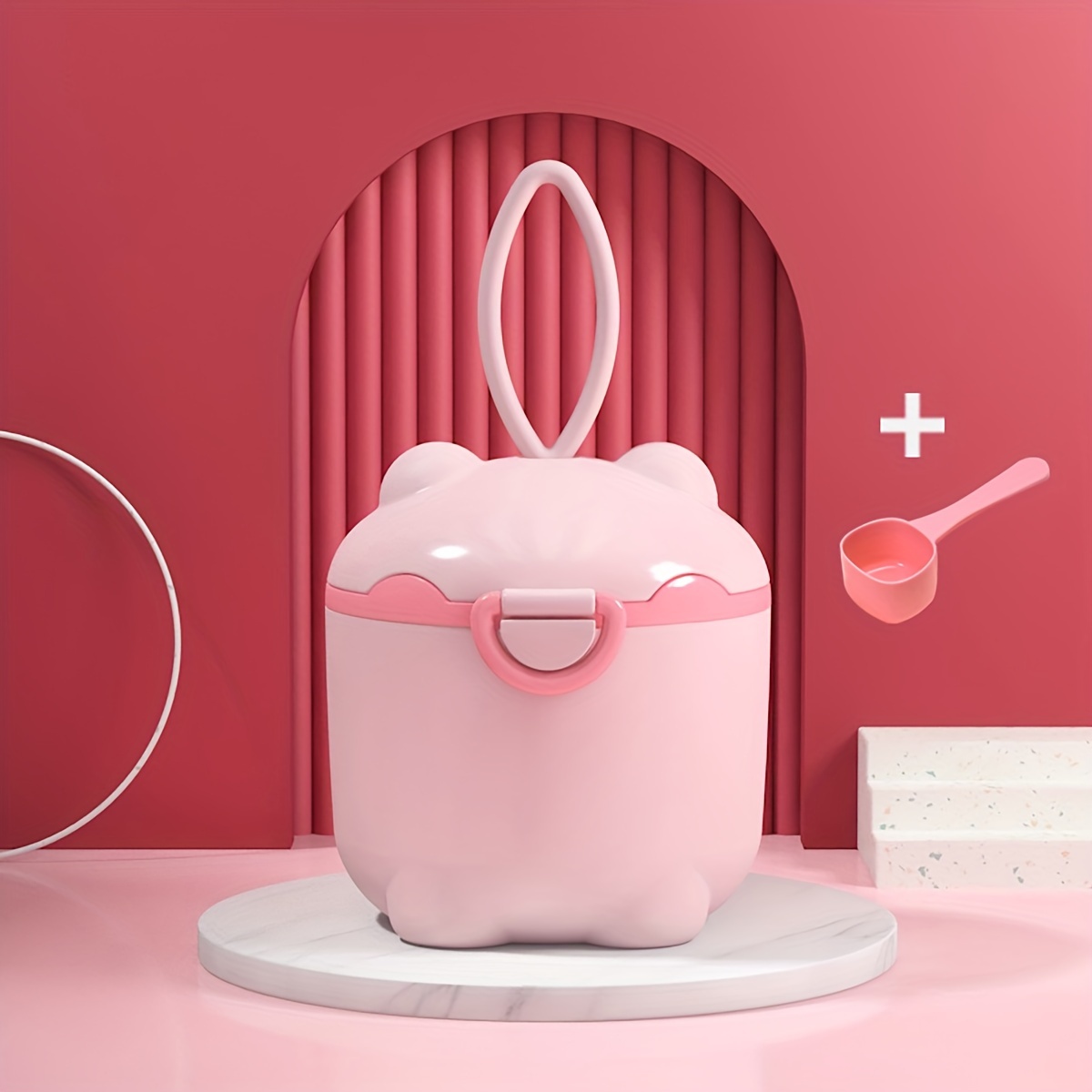1pc Portable 250ml Milk Powder Box, Milk Powder Container, Food Storage Snack Box, With Spoon