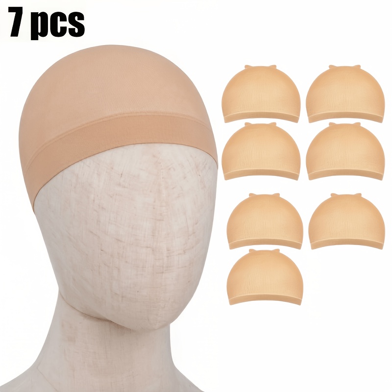 TEMU 7pcs Unisex Hair Net Set, High-elastic Soft , Comfortable All-match Daily Updo Styling Net