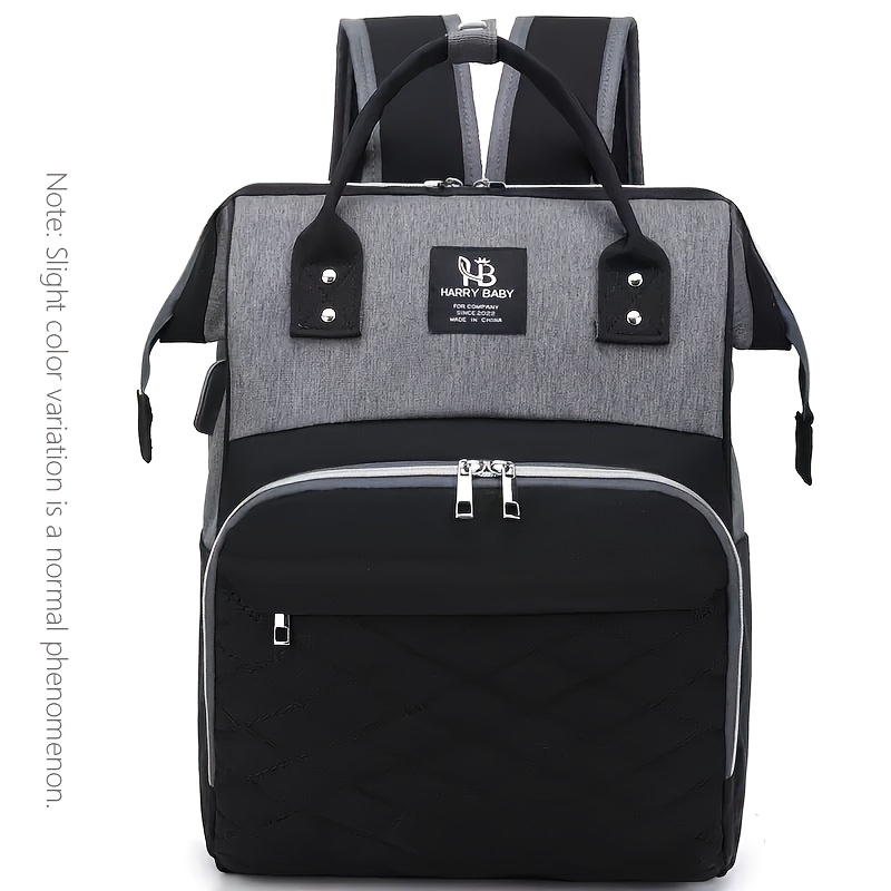 Image of 1-pack Outdoor Portable Diamond Check Pattern Multifunctional Parent Bag, Large Capacity Diaper Bag, Contrast Color Backpack, Suitable For Travel, , Shopping, And Other Personal Item Storage