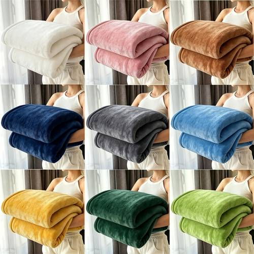 item picture cod luxury flannel blanket soft and bed blanket bedroom sofa sleeping blanket high end fabric material soft and comfortable 13 colors 4 sizes from