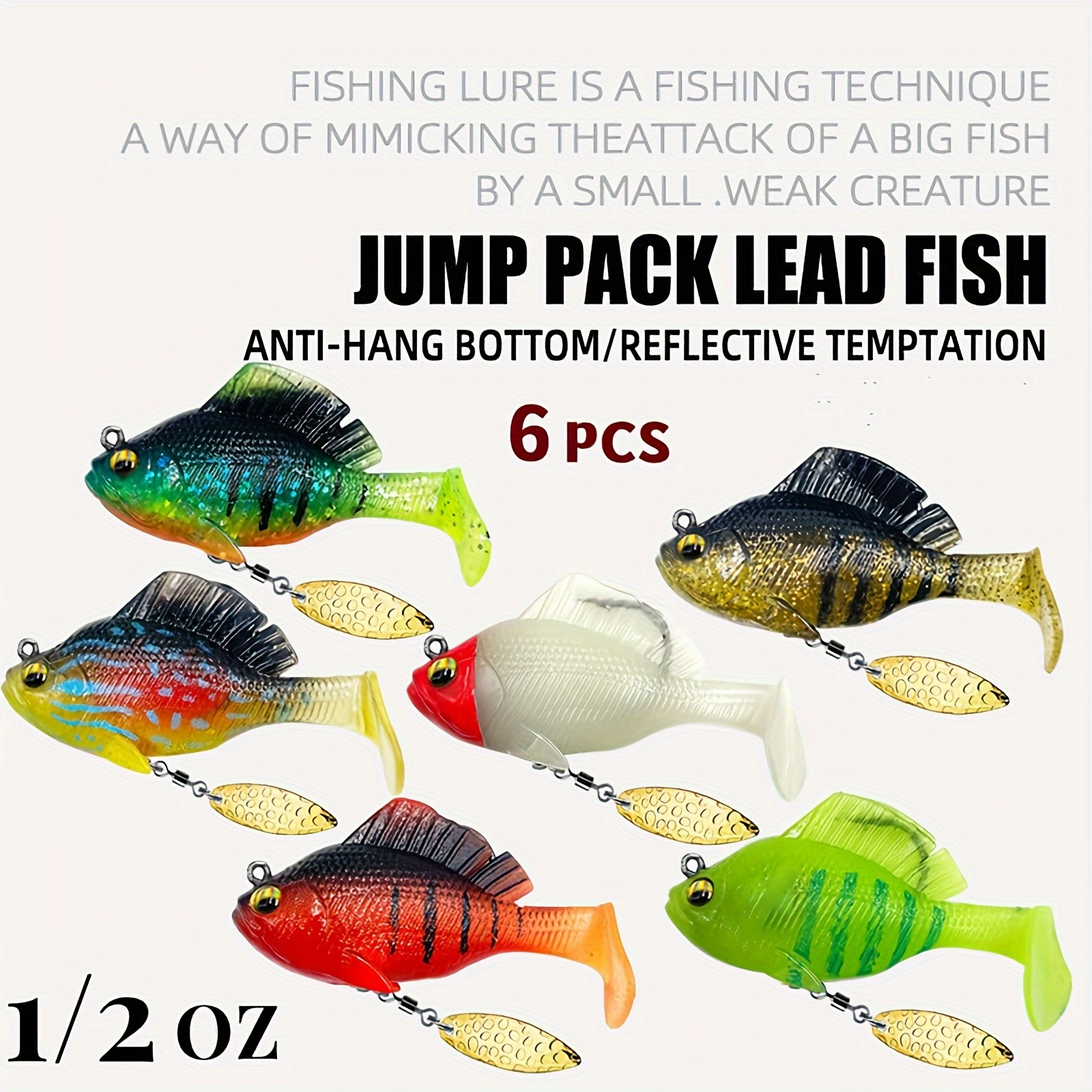 Premium Soft Fishing Lures Paddle Tail Rotating Blade Eyes - Temu