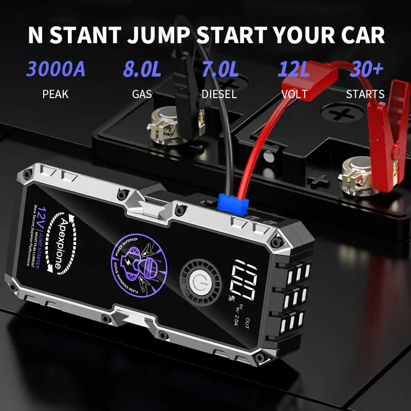 auto starter car vattery recharger with flashlight BoostHero Vehicle Jump Starter, & Power Bank, Black Equipped with a cutting Portable Car Jump Starter with