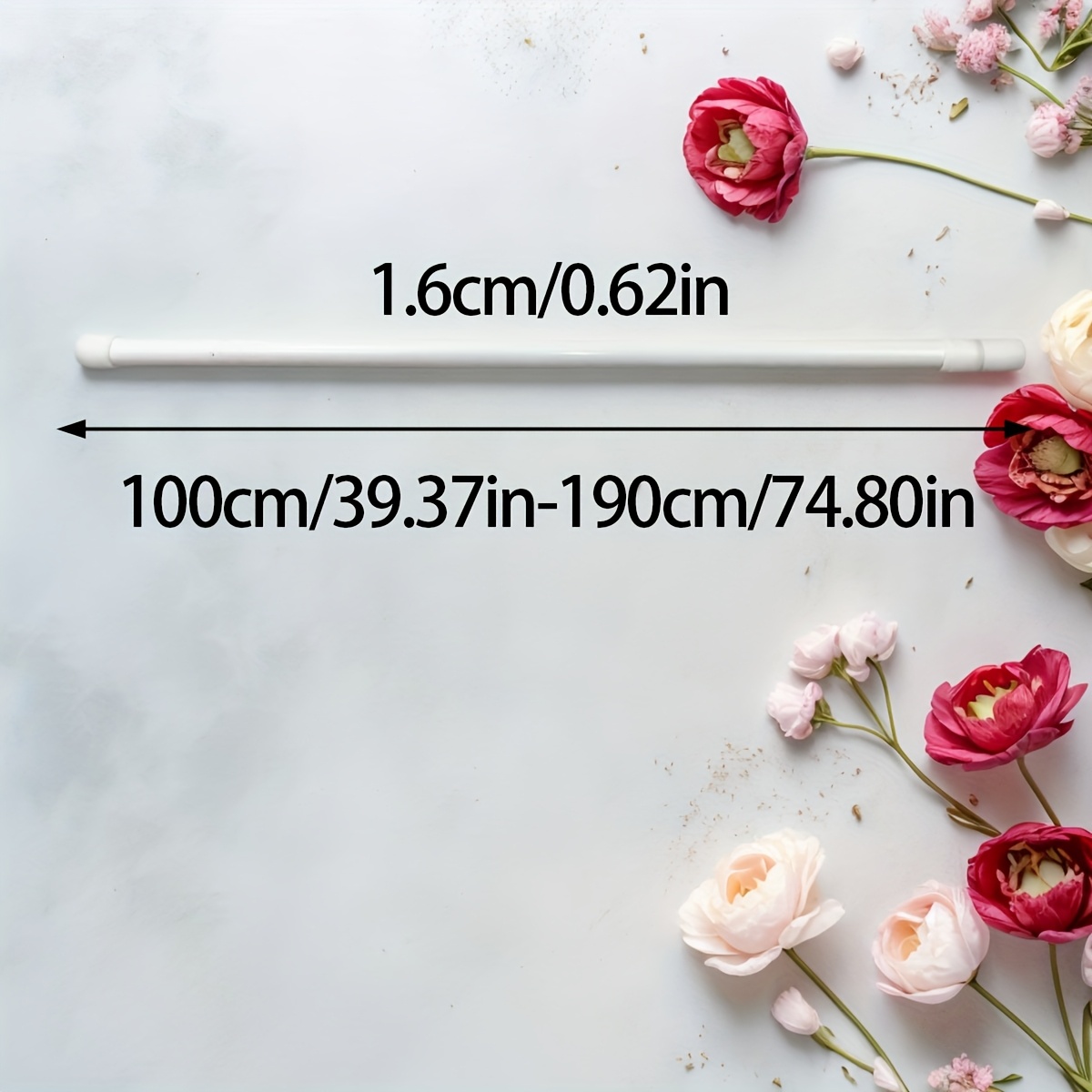 TEMU 1pc, Multifunctional Retractable Rod Without Drilling, , Suitable For Bathroom, Kitchen, Window Sill, Balcony, Living Room, As Door Curtain Rod,