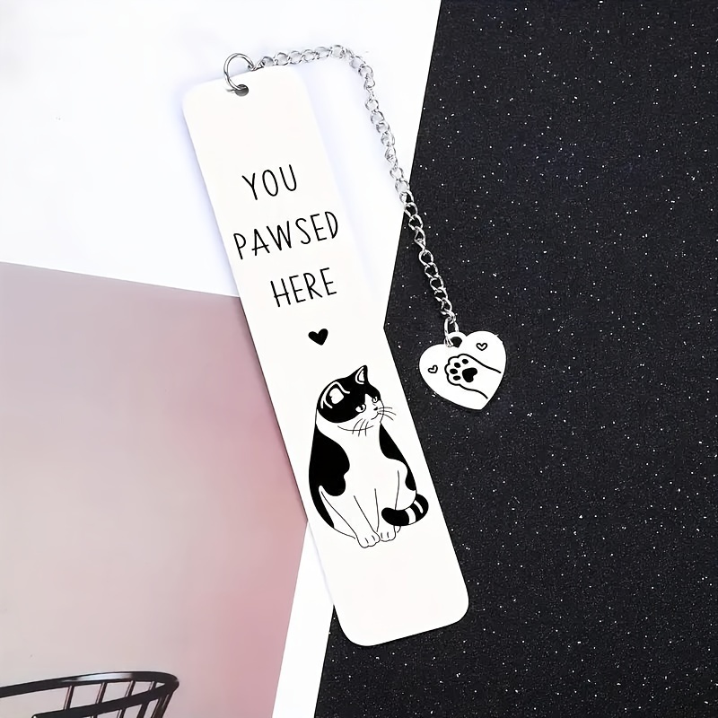 

Adorable Cat-themed Stainless Steel Bookmark - Perfect Gift For Cat Lovers And , Cute And Fun Reading Accessory, With Multilingual Engravings In English, German, French, Japanese, And Korean