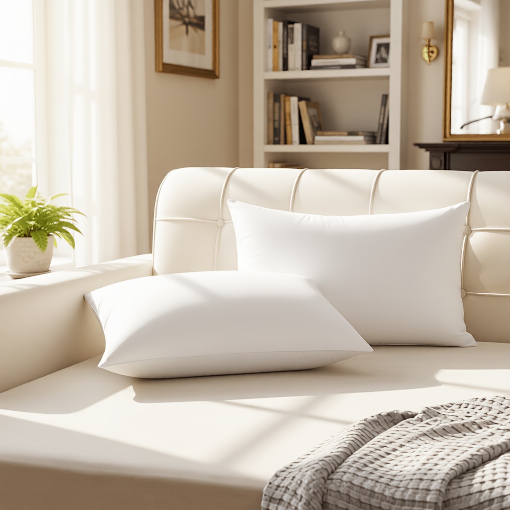 TEMU 2-pack Or 4-packs Pillow Inserts, 12 X 20 Inch Rectangular Pillow Inserts, Soft And Fluffy Filling, White Decorative Pillow Inserts