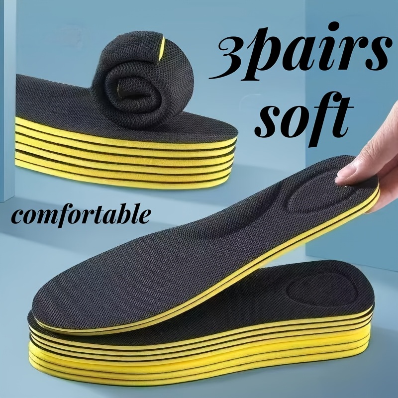 Image of 3 Pairs Of Arch Pad Support Insoles Men's And Women's Unisex Arch Support Massage Insoles Shock Absorbing And Running Sports Insoles Work Boot Insoles Are Suitable For Long Standing Periods