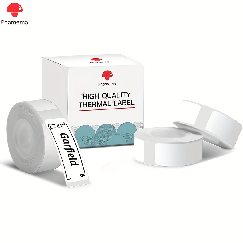 

Phomemo D30 Tape Label - Black On White Sticker Thermal Paper Self-adhesive Label Tape, 3 Rolls, Sticker Label Thermal Paper For D30 Label Maker, Waterproof, Oilproof & Anti-scratch, 160pcs/ Roll.