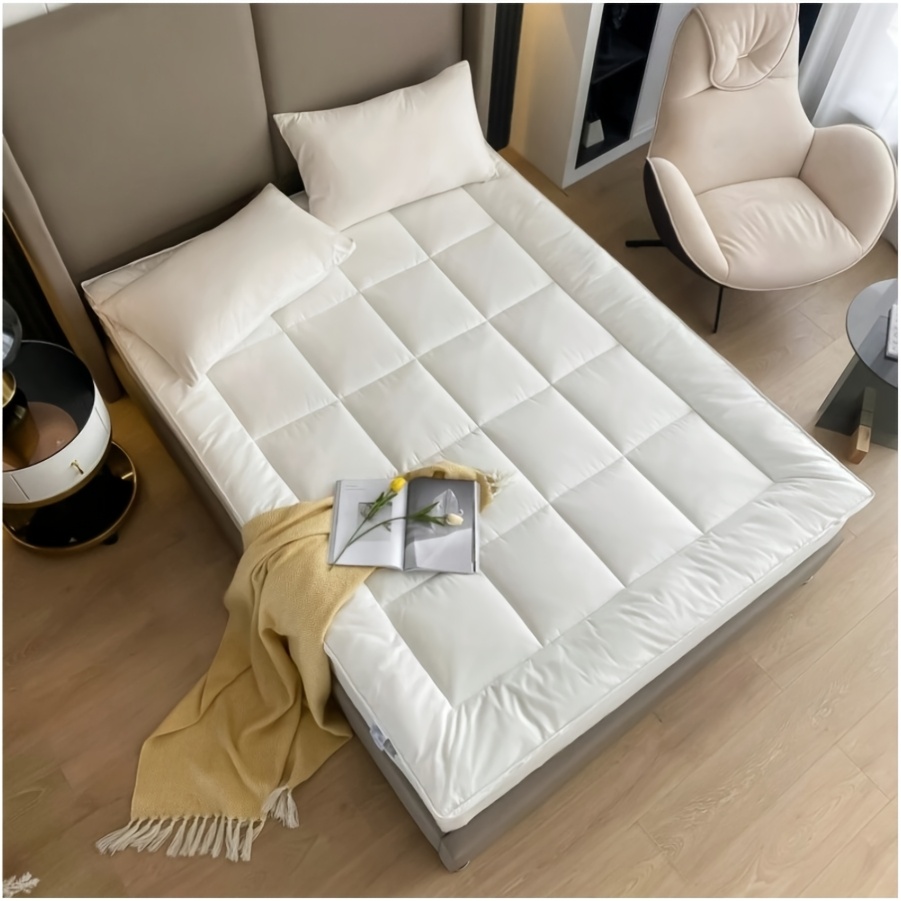 Image of Soft Mattress Protector, 8cm Mattress Pad, Breathable, Machine Washable, Wrinkle & Fade Resistant, For Twin/full/queen/king Beds, Bedroom, Apartment, , Hotel, Dorm, Use