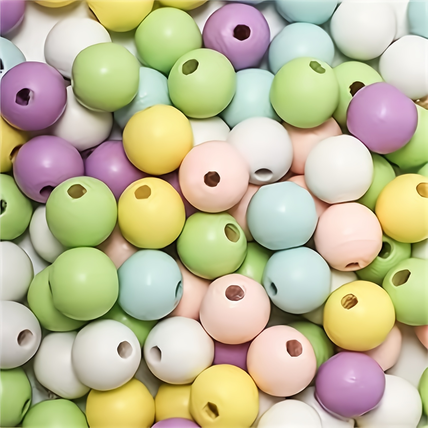 Image of 60pcs Of Easter Beads, 16mm Mixed Color Bohemian Beads For Crafts, Bubblegum Beads In Bulk For Making Wreaths And Jewelry, Perfect For Holiday Decorations