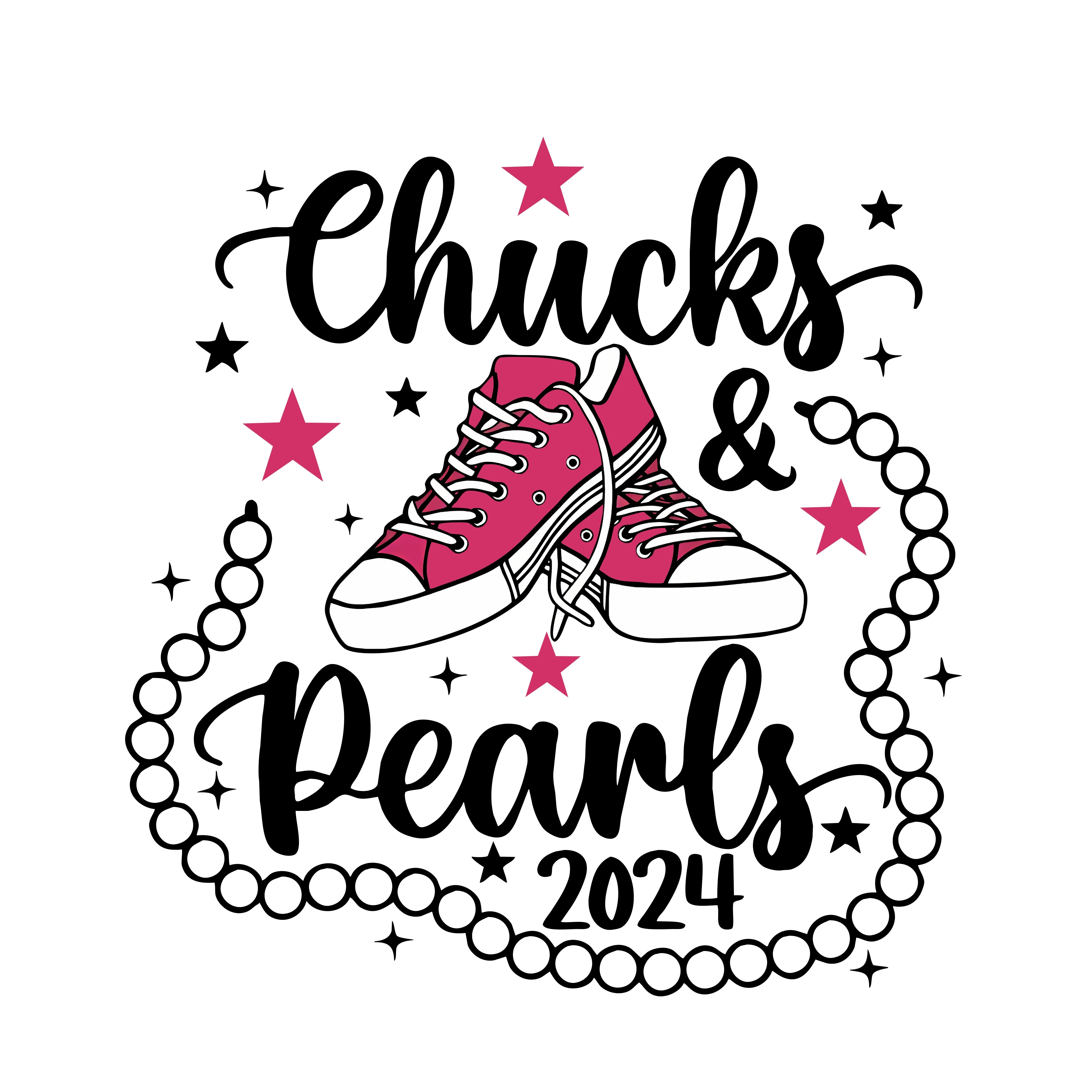 

Chucks & Pearls Diy Iron-on Heat Transfer Decal - Vinyl, Multicolor, Sewing & Knitting Supplies, 1pc