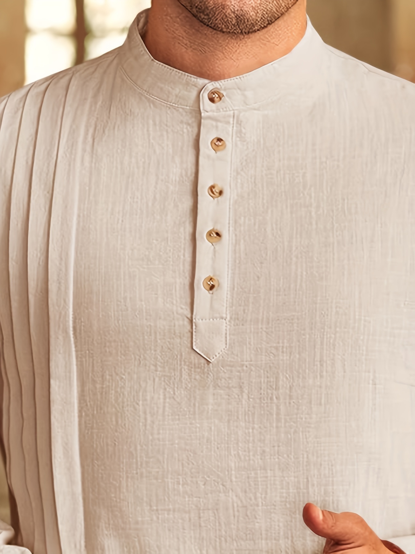 Kaftan voor heren, buttondown casual shirts, lange mouwen