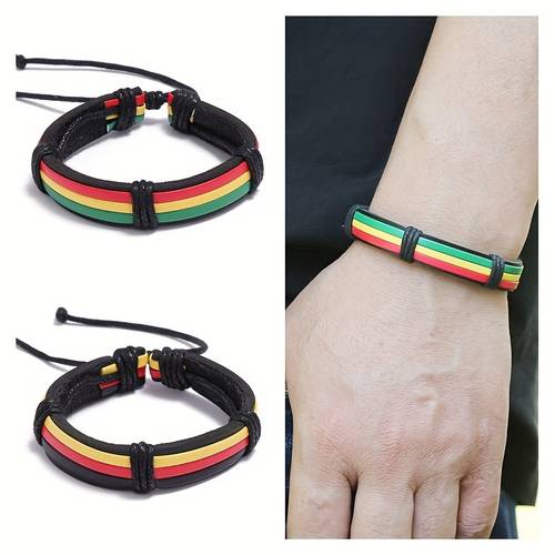 1pc of new european and jewelry from the manufacturer vintage faux leather bracelet easy woven wristband wholesale hand rope