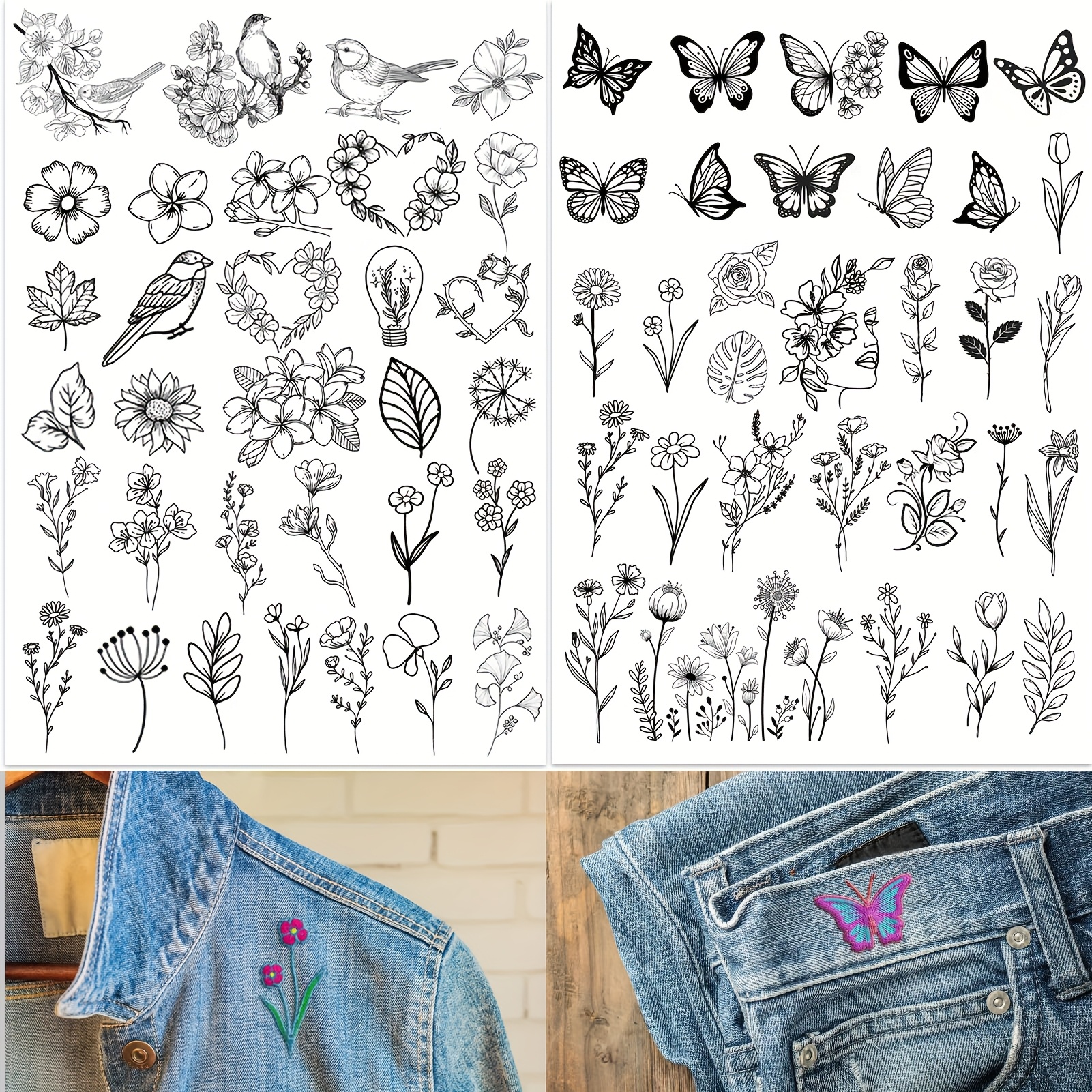 TEMU 72pcs Hand-sewn , Washable Self-adhesive Water-soluble Embroidery Pattern Sheets, Suitable For Embroidery Enthusiasts With 9 Needlework Video