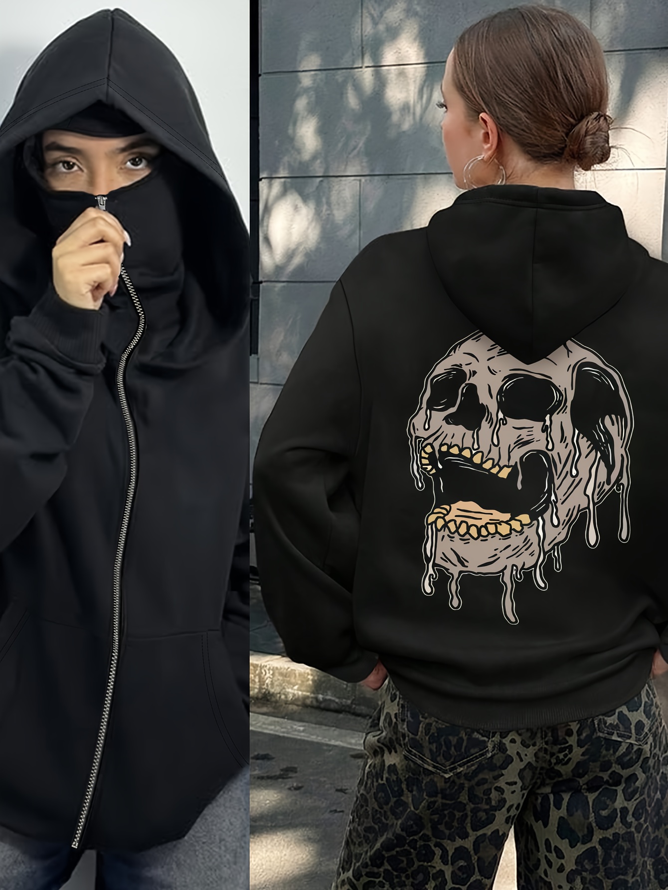 PPFM - balaclava hoodie skull 原宿 y2k PPFM - balaclava hoodie skull 原宿 y2k PPFM Multi Zip Skeleton