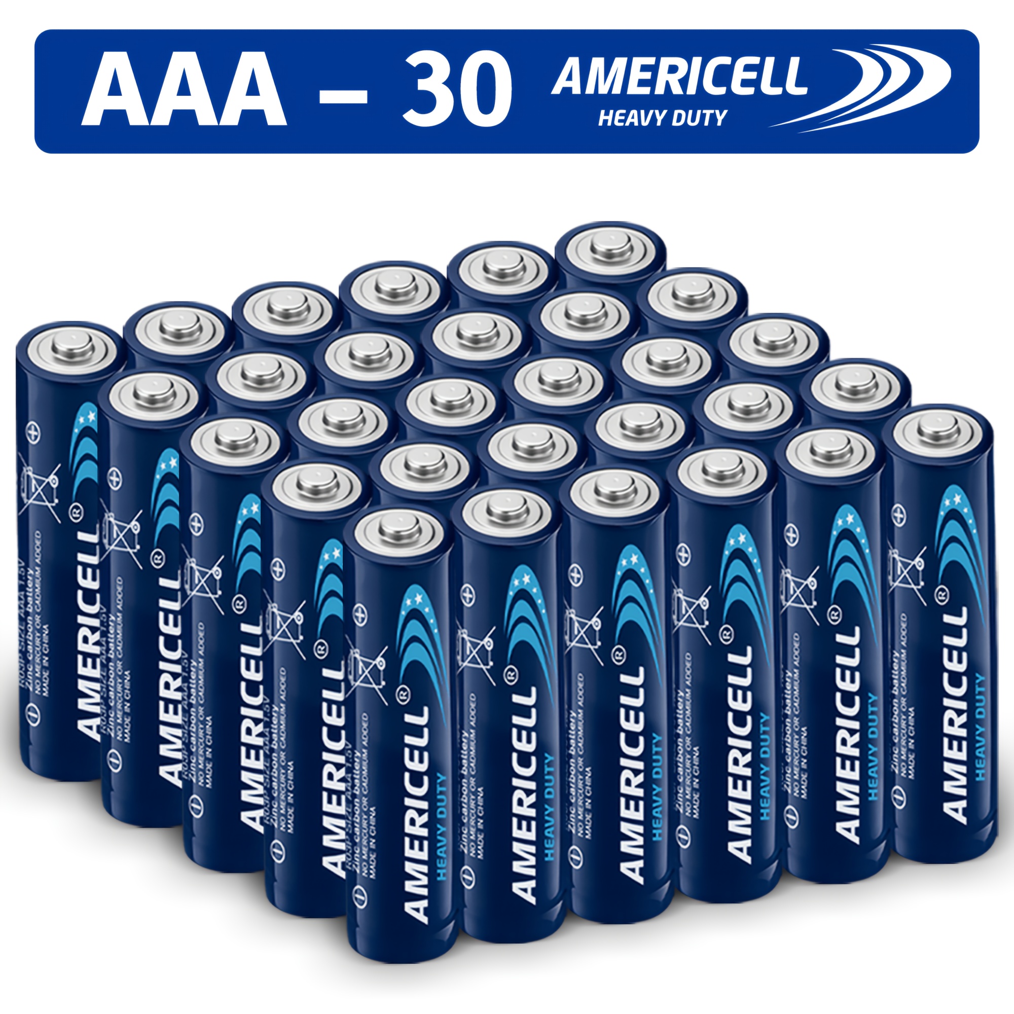 TEMU Americell 30/60 Pack Aaa Combination Battery, 1.5v Carbon Battery, Suitable For Keyboards, Clocks, Remote Controls, With A 3-year , Disposable