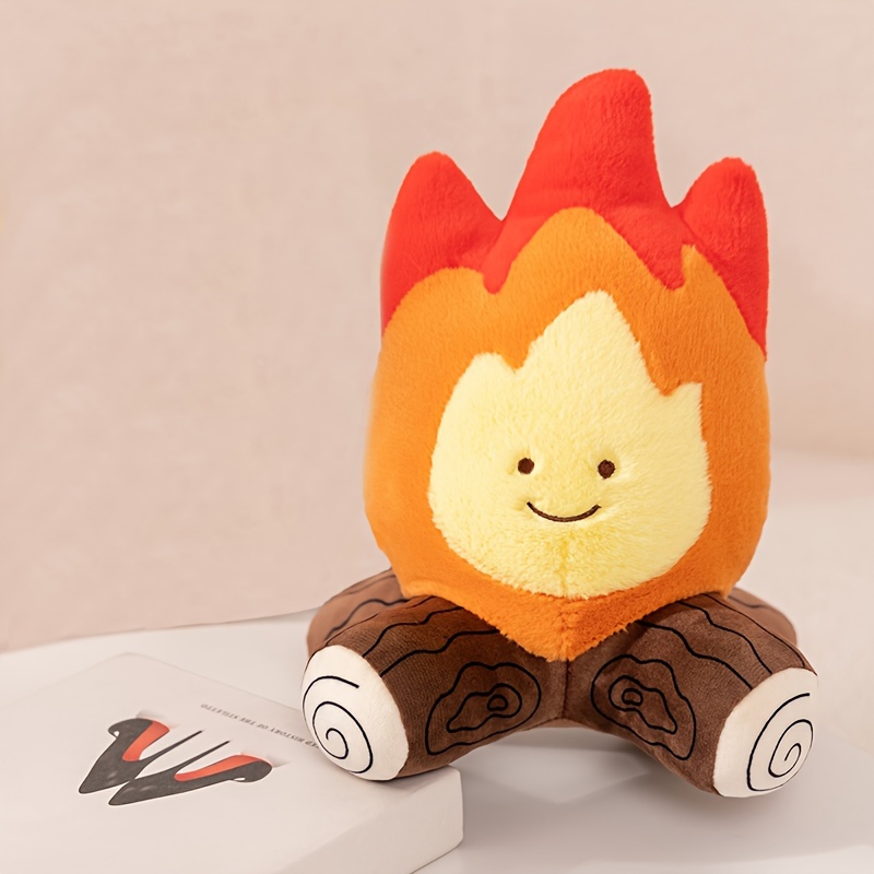 Image of Funny Bonfire Simulation Plush Toy Doll, Soft Stuffed Fire Firewood Decorative Pillow For Cozy Outdoor Camping, Room Decor, Christmas Halloween Gifts, Festive Decorations