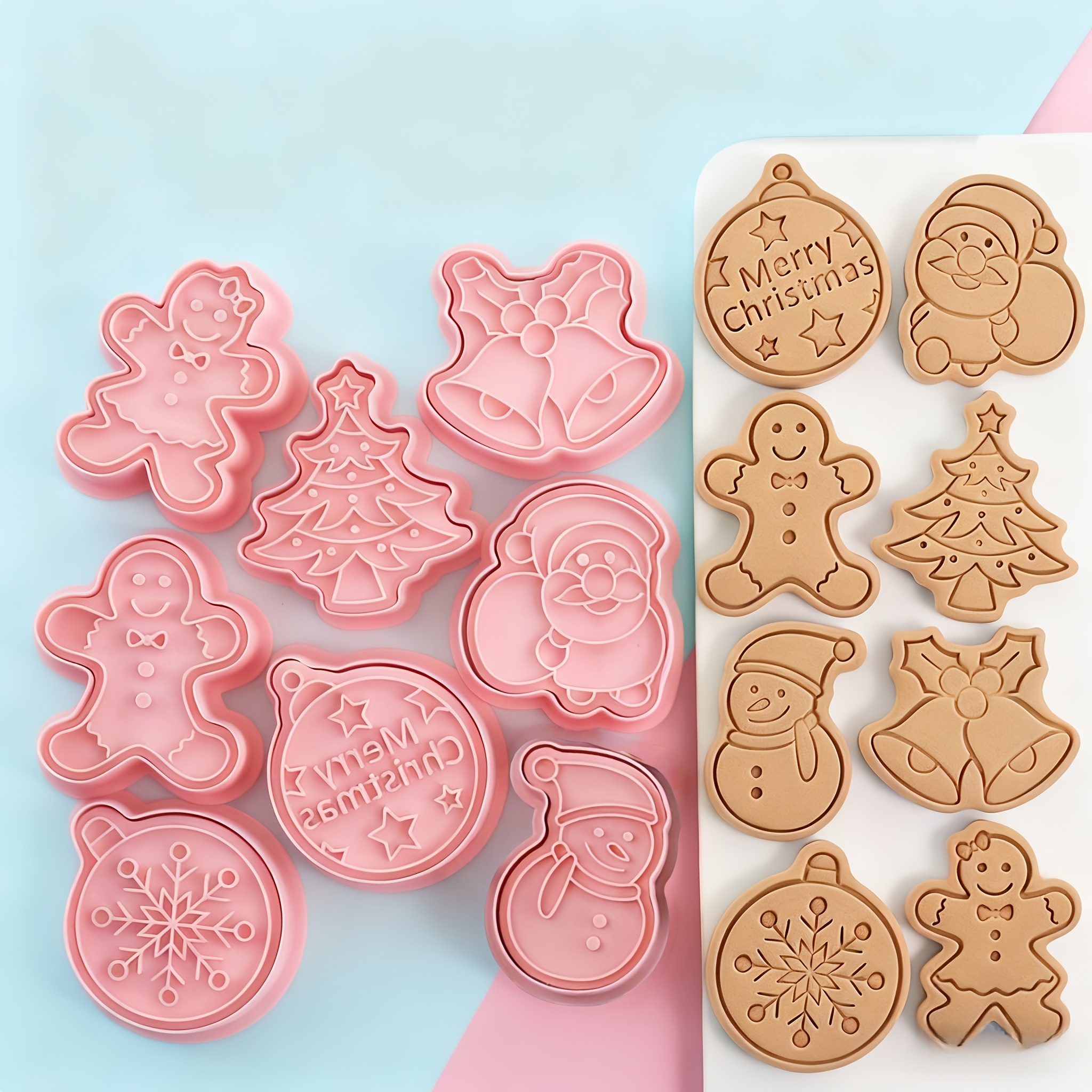 Image of 8pcs Christmas Cookie Cutter Set, 3d, Christmas Cookie Cutter Set, Fondant Cookie Cutters, Christmas, Cookie Cutters, Baking Tools, Christmas Party Supplies
