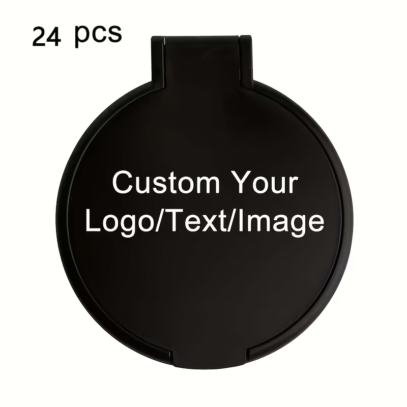 Batch Of 24 Customizable Pocket Mirrors - Personalized Engraving/logo, Portable Folding Makeup Mirror, Compact Mirror, Fashion Accessory, , Small Mirror, Corporate Gift