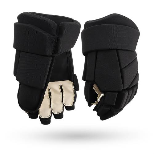 a pair of black durable hockey gloves for ice hockey