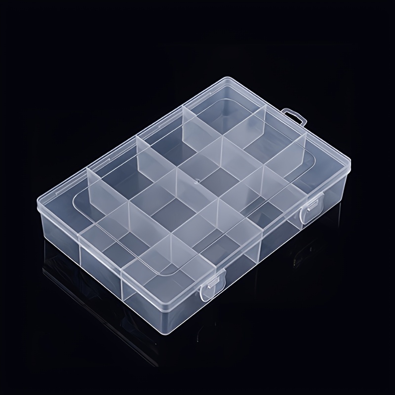 TEMU 12-compartment/24-compartment Large Storage Box, , Fixed Dividers, High-capacity Clear Jewelry Organizer, Craft Supply Organizer Box, Suitable