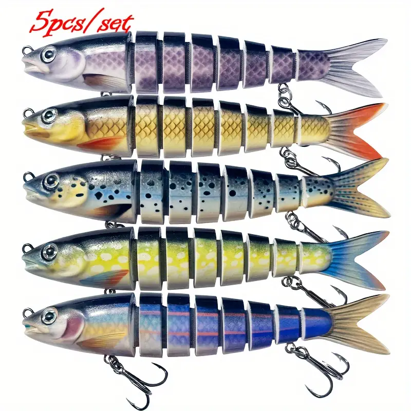 * 5pcs Deep-sea Sinking 8-section * Bait, 5.31inch/5.31-inch Multi Section * Fishing Lure, 19g Long Throw Vertical Fishing Bait, Outdoor Fishing Accessories * 5pcs Deep-sea Sinking 8-section * Bait, 5.31inch/5.31-inch Multi Section * Fishing Lure, 19g Long Throw Vertical Fishing Bait, Outdoor Fishing Accessories