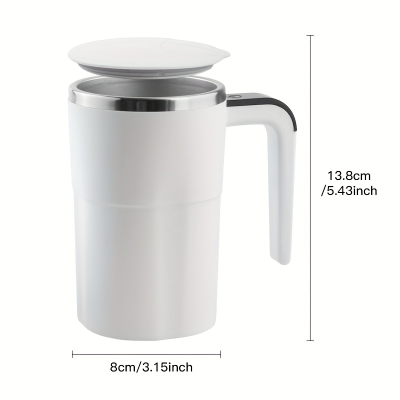 Automatic Stirring Coffee Mug with Temperature Display, USB Rechargeable 304 Stainless Steel, 200mAh Battery, ABS Material, Magnetic Stirrer - Portable for Home/Office Use, Ideal Holiday Gift