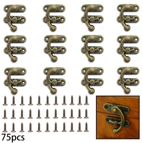 75pcs bronze head a bronze colored with screws decorative suitable for jewelry boxes cabinets gift boxes secure locking mechanism suitable for home office cabinet security sturdy construction home decor
