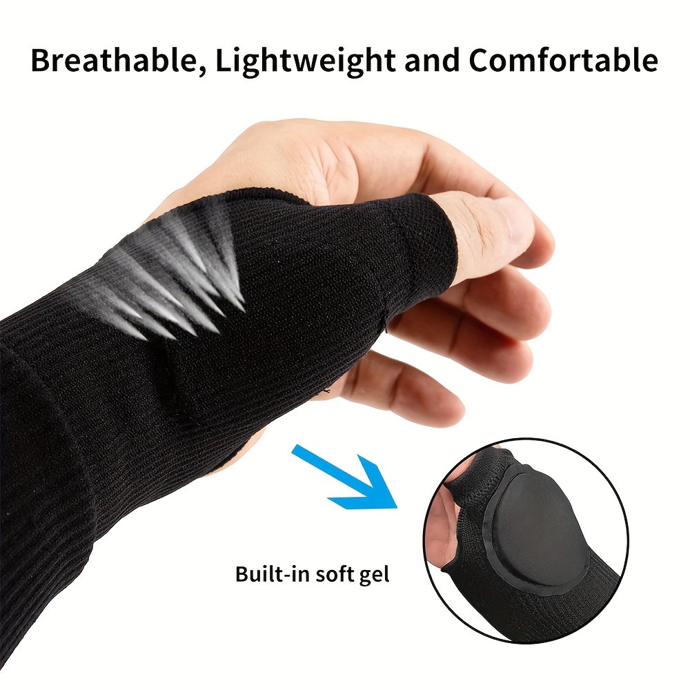 Thumb Support Wrist Wraps, 1 Pair with Soft Gel for Comfort