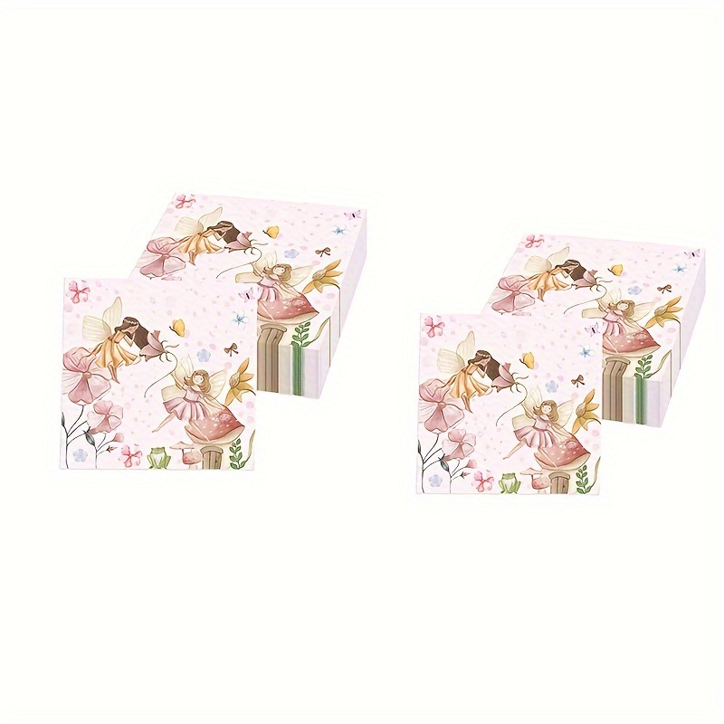 

20pcs Fairy Themed Floral Disposable Napkins - Paper Napkins For Birthday Party, Spring, Summer, Fall, Winter - Forest Garden Nature Floral Fairy Shower Decorations