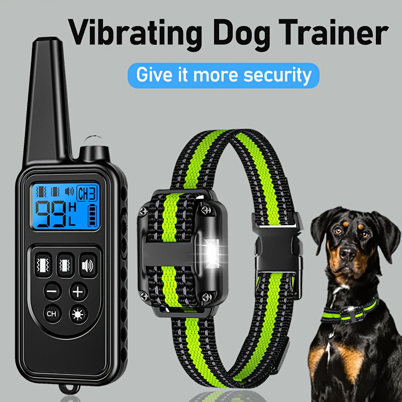 YNF Rechargeable Dog Training Collar with Remote - 2.27-54.43kg Adjustable Nylon Strap,   & Vibration  , USB Charging,  ,   & Green Design for Small to Large Dogs, Dog Training Collar, Pet Safety Gear,   Accessory, Sturdy Metal Clip