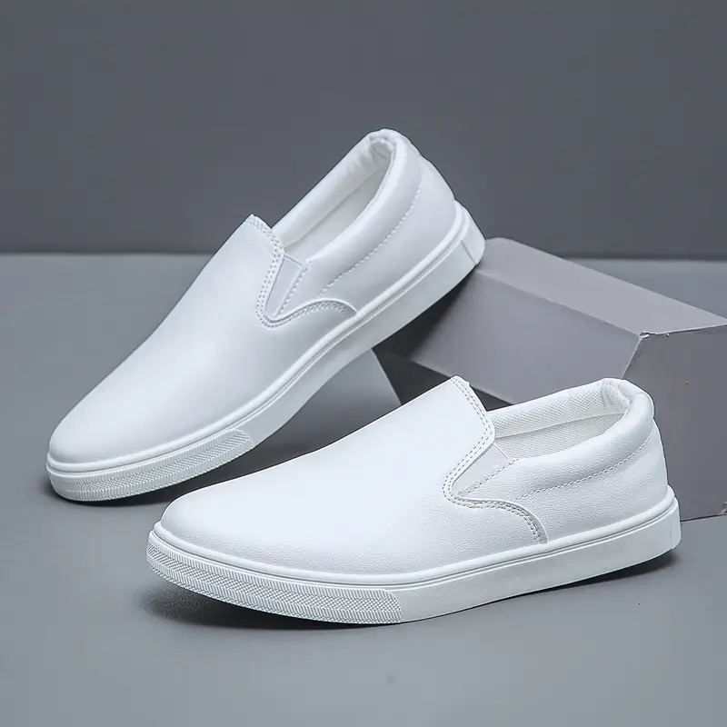 mens stylish brown slip on sneakers comfortable non slip casual shoes with white rubber sole for casual attire versatile modern casual shoes rubber sole shoes details 4