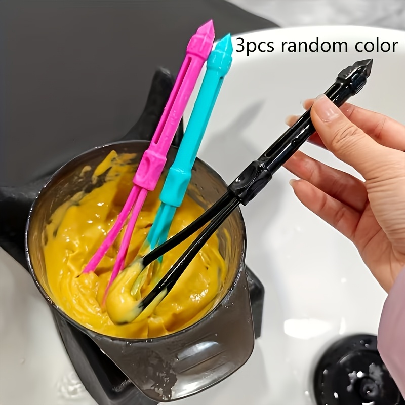 TEMU 3pcs Random Color New Multi-functional Hair Dye Mixing And Squeezing Hairdressing Tool Dye Mixer
