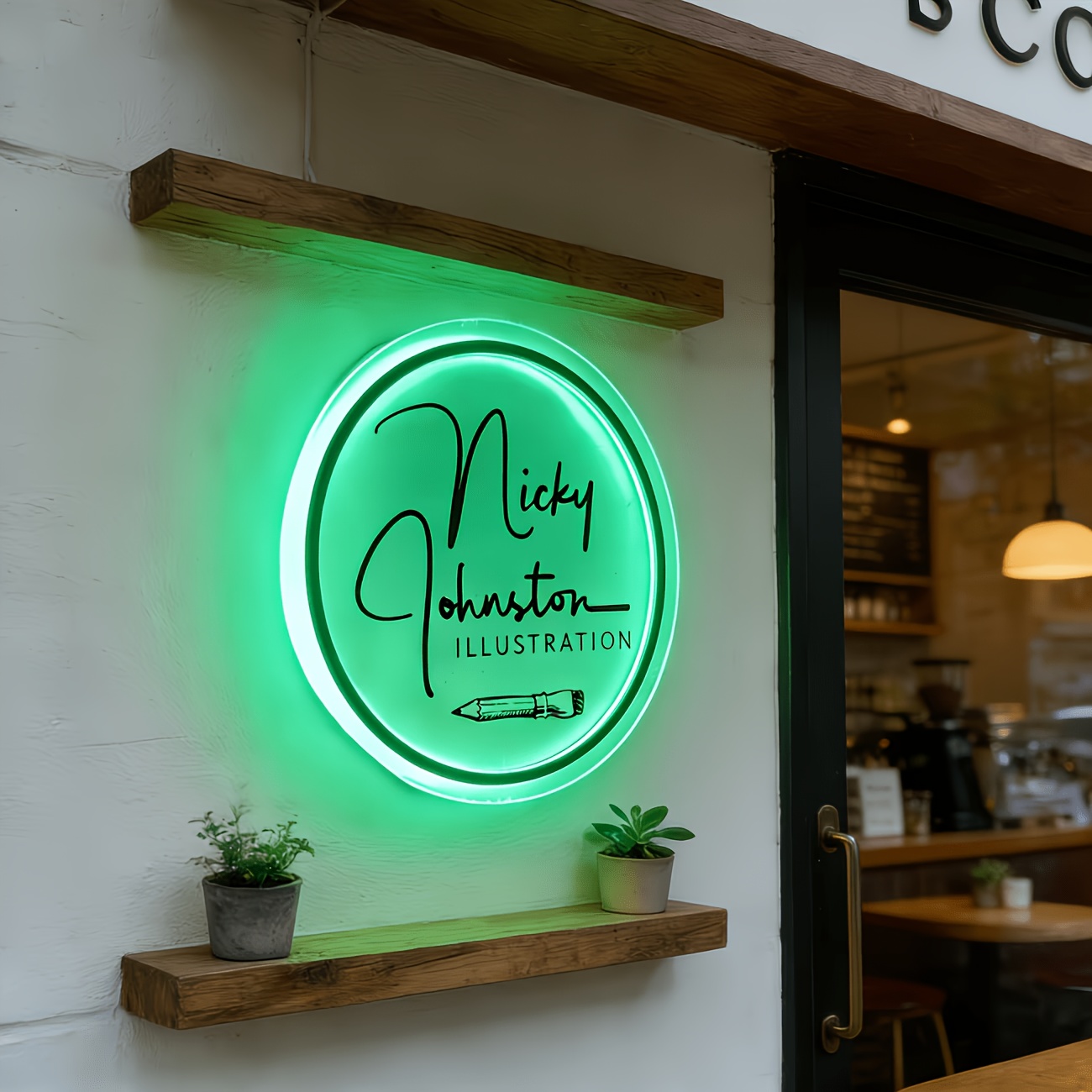 Round Personalized Neon Sign with LED Light, Custom Gift