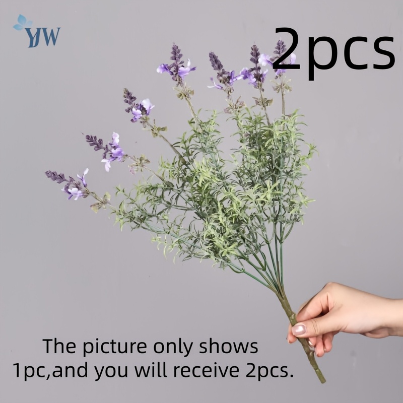 Image of Lavender Artificial Flowers 7-pronged Bundle Home Decor Arrangement Flower Wedding Floral Decoration Fake Flowers, Christmas Decor, Halloween Decor