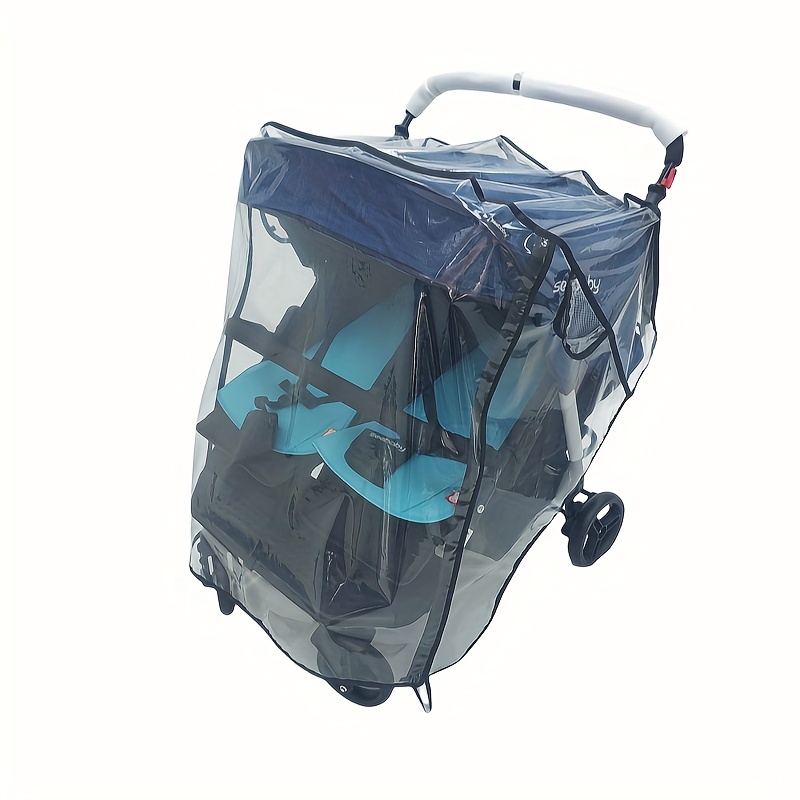 Twin Stroller Rain Cover, Universal Side-mounted Stroller Rain Protector, Double-layer Windproof Stroller Cover, Accessory For Children