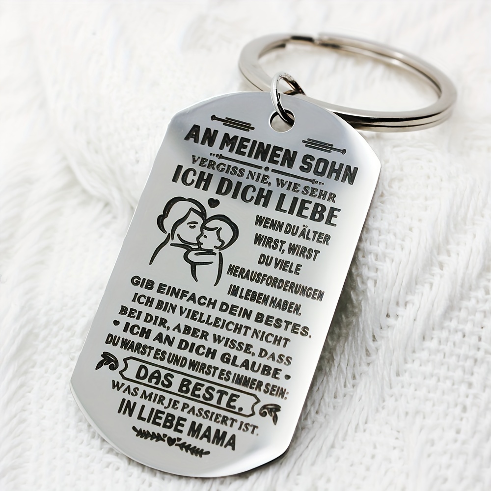 

Gift From Mom To Son, Stainless Steel Keychain Keychain, Idea Choice For Gift