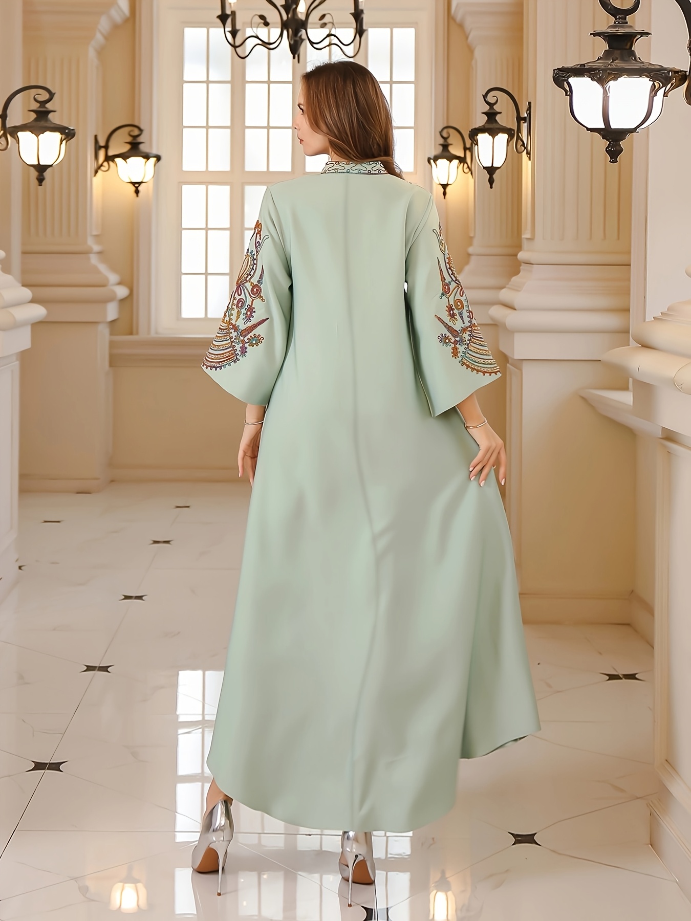 sachin and babi light blue dress Red Dubai Evening Dresses Long Sleeves Beaded Luxury Wedding Party Gow   SELINADRESS