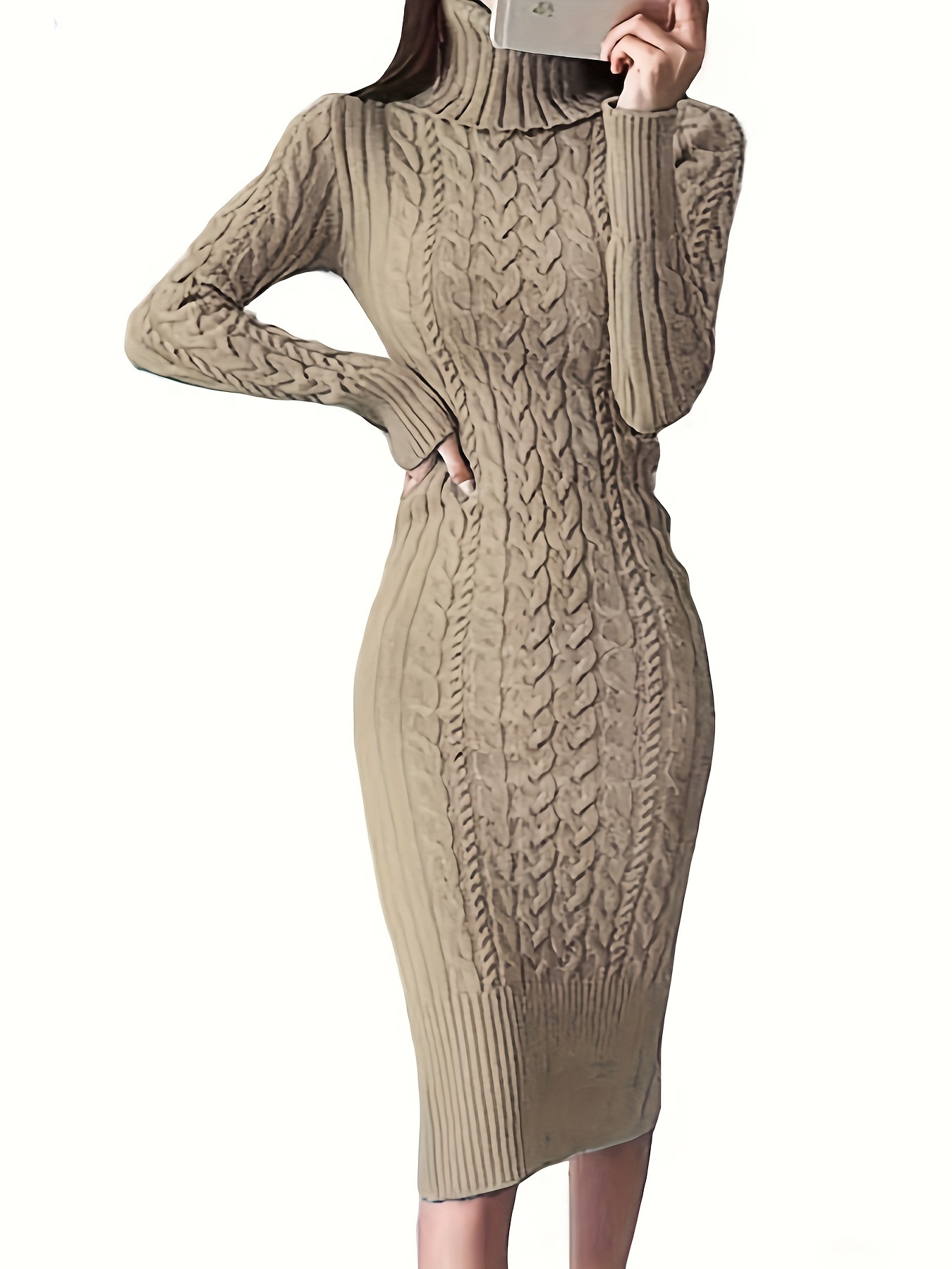 bodycon maxi sweater dress Beige Foldover One Shoulder Maxi Sweater Dress  PinkBlush