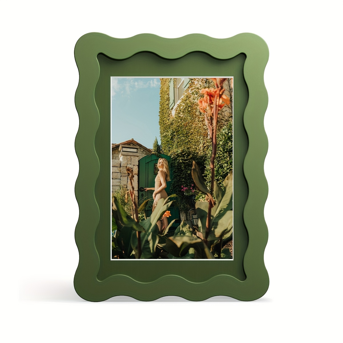 wavy design picture frame for wall tabletop decoration   home decor with multi   4 standard sizes 4x6 5x7 8x10 11x14 inches modern stylish interior accent for living rooms offices