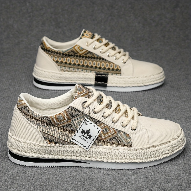 mens non slip canvas sneakers with stylish low top lace up details 2